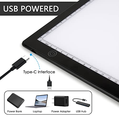 DGODRT Slide Viewer Light Pad Backlight for Viewing and Scanning Photos Slides Negatives Films, Ultra-Thin Light Box Scanner with 3 Adjustable Brightness, USB Powered