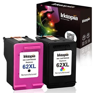 inktopia remanufactured ink cartridge replacement for hp 62xl 62 xl for hp envy 7640 5660 5540 5640 5642 7645 officejet 5740 5741 8040 officejet 200 250 mobile printer (1 black 1 tri-color)