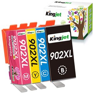 kingjet compatible ink cartridge replacement for hp 902xl 902 xl ink cartridges to use for hp officejet pro 6978 6968 6970 6958 6962 6975 6960 6954 printer (4 high yield combo packs)