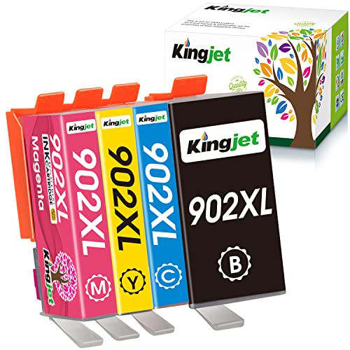 Kingjet Compatible Ink Cartridge Replacement for HP 902XL 902 XL Ink Cartridges to use for HP Officejet Pro 6978 6968 6970 6958 6962 6975 6960 6954 Printer (4 High Yield Combo Packs)