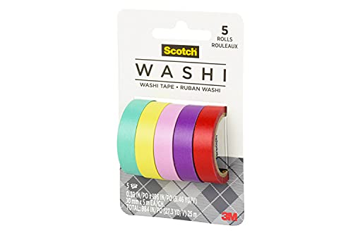 Scotch Washi Tape, Abstract Modern Design Pattern, 3 Rolls, Assorted Sizes, Great for Bullet Journaling, Scrapbooking and DIY Décor (C1017-3-P35)