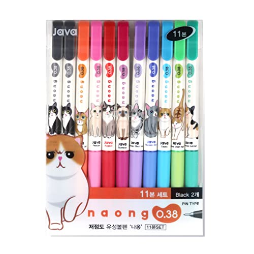 JVPEN Writing Instrument Beecrazee PE 6668 Naong 11-Set Ballpoint Pens, Multicolor