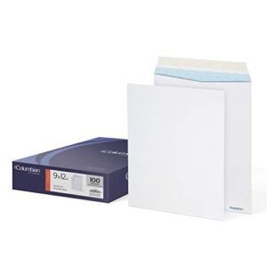 columbian envelopes columbian 9 x 12 catalog mailing envelopes, simplysafe tamper evident, security tint, pull strip, peel and seal closure, white, 100/box (colo930)