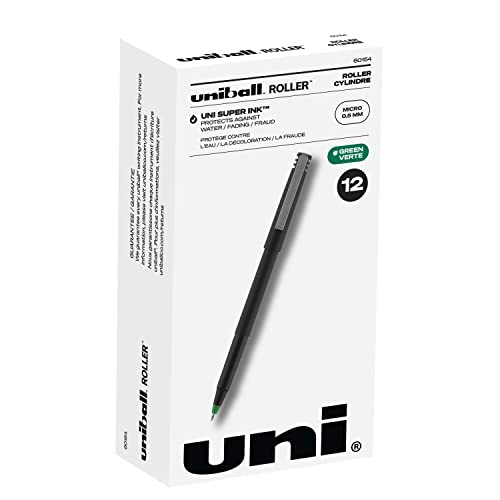 uni-ball Roller Pens, Micro Point (0.5mm), Green, 12 Count