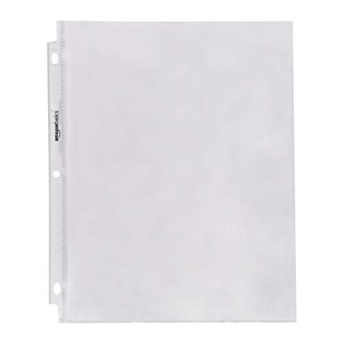 Amazon Basics Clear Sheet Protectors for 3 Ring Binder, 8.5 x 11 Inch, 100-Pack