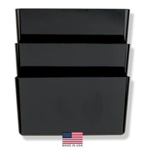 Officemate Letter Size Wall File, Recycled, Black, Set of 3 (26092)