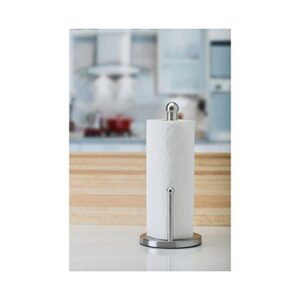 Kitchen Details Holder Paper Towel Holder & Dispenser | Holds Standard Size Roll | Freestanding | Counter top | Weighted Base | Stainless Steel, 6.1"x 6.1"x 13.1", Satin