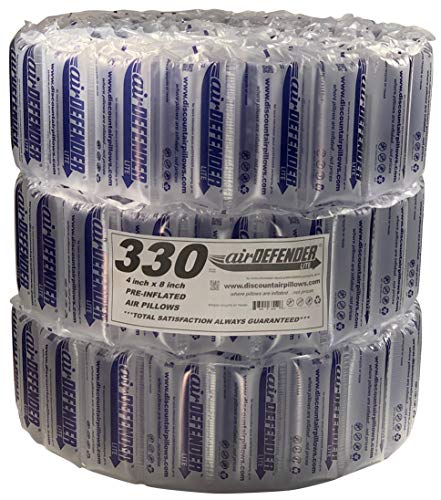 330 count 4x8 airDEFENDER air pillows 40 gallon 5.33 cubic feet void fill cushioning shipping packing package