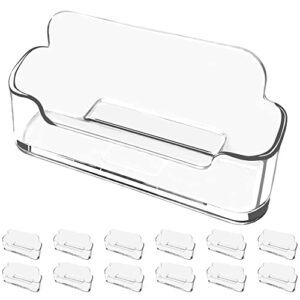 Business Card Holder for Desk - 4 Pack Acrylic Business Card Holder , Fits 30-50 Business Cards Display Business Card Stand Desktop Business Card Holders for Exhibition