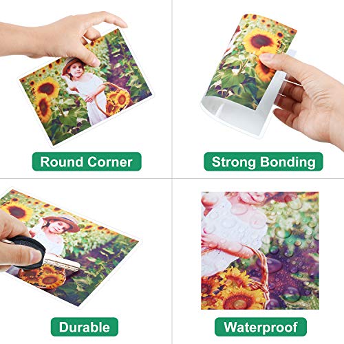 Thermal Laminating Pouches Clear Laminating Pouches Plastic Paper Laminator Pouches, 9 x 11.5 Inch, 5 x 7 Inch, 4 x 6 Inch, 2.2 x 3.7 Inch (100 Pieces)