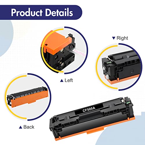 INFITONER 202A 202X Toner Cartridge 4 Pack Compatible Replacement for HP 202A CF500A 202X CF500X Color Pro MFP M281fdw M281cdw M254dw M254nw M281fdn M254 M28 Printer Ink (Black Cyan Magenta Yellow)