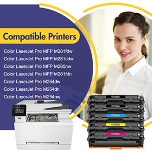 INFITONER 202A 202X Toner Cartridge 4 Pack Compatible Replacement for HP 202A CF500A 202X CF500X Color Pro MFP M281fdw M281cdw M254dw M254nw M281fdn M254 M28 Printer Ink (Black Cyan Magenta Yellow)