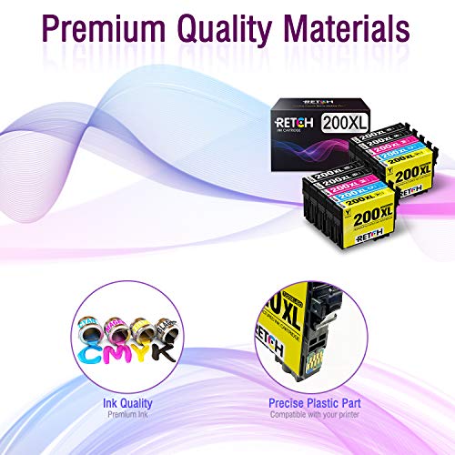 RETCH Remanufactured Ink Cartridge Replacement for Epson 200 XL 200XL T200XL, Used with XP-200 XP-310 XP-400 XP-410 XP-300 WF-2520 WF-2540 WF-2530 Printer (10 Pack)