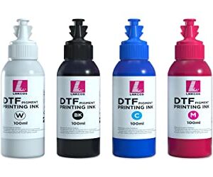 LNKCOS 6×100ML DTF Ink Refill for Inkjet Printer Heat Transfer Printing Direct to Film (2 White+CMYK,6 PCS)