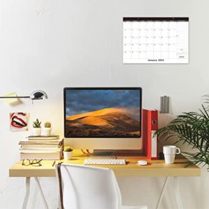 Nekmit Yearly Monthly Desk Pad Calendar, Wall Calendar for Planning, Ruled Blocks, Black