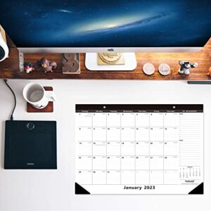 Nekmit Yearly Monthly Desk Pad Calendar, Wall Calendar for Planning, Ruled Blocks, Black