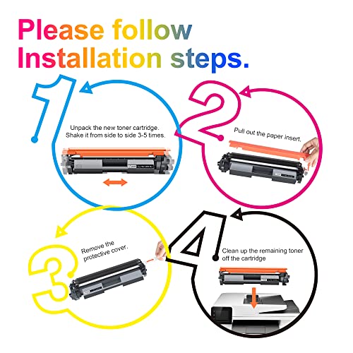 Uniwork Compatible Toner Cartridge Replacement for HP 17A CF217A use for Laserjet Pro M102w M130fw, Laserjet Pro MFP M130fw M130nw M130fn M130a Printer Tray, 2 Black (with Chip)