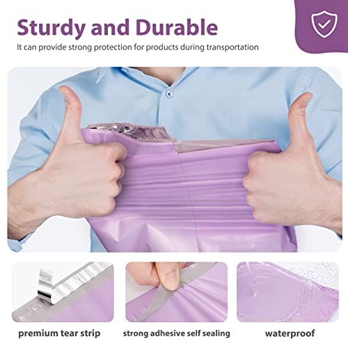 Fuxury Poly Mailers 14.5x19 Inch 100 Pcs, Waterproof Shipping Bags for Clothing, Strong Adhensive Shipping Envelopes for Small Business Suppliers, Self Seal Mailers Poly Bags Mailing Envelopes Purple