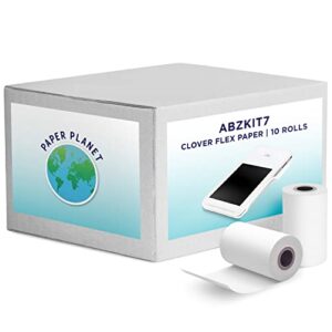 thermal paper for clover pos (clover flex thermal printer) by paper planet | credit card receipt paper for clover flex c400 c401 c405 | 10 rolls