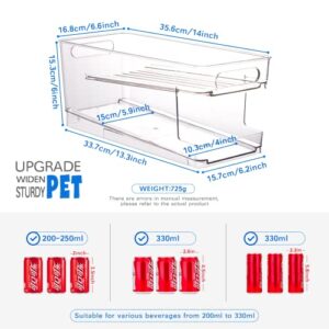 Oaoaii Refrigerator Organizer Bins Can Dispenser Storage Organizer Bins 2-layer Automatic Rolling Beverage Soda Can Storage box for Fridge Beverage Organizer for Beer Soda Organizer BPA Free