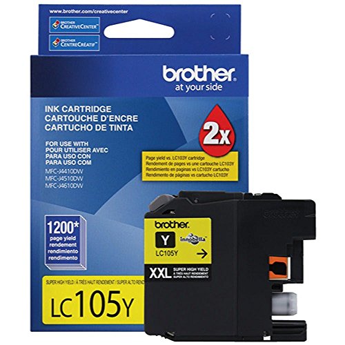 Brother Genuine LC105Y Super High Yield XXL Yellow -Ink -Cartridges