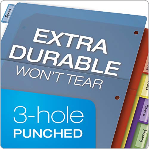 Cardinal Expanding Plastic Binder Dividers, Flexible Front Pockets Expand 1/4", 5-Tab, Insertable Multicolor Tabs, Letter Size, 1 Set (84012CB)