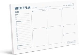 two tumbleweeds weekly planning pad – weekly calendar notepad with todo list, schedule, and habit tracker – planner and organizer for school & work – 6×9″ – 50 undated sheets