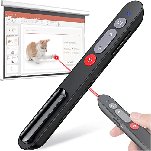 Laser Pointer for Cats Dogs, 2.4GHz Wireless Presentation Clicker for PowerPoint Presentations, PowerPoint Presentation Remote Clicker & Red Light Pet Cat Laser Toys