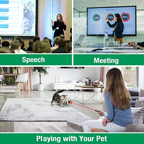 Laser Pointer for Cats Dogs, 2.4GHz Wireless Presentation Clicker for PowerPoint Presentations, PowerPoint Presentation Remote Clicker & Red Light Pet Cat Laser Toys