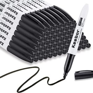 Keebor Basic Chisel Tip Dry Erase Markers, Black, 72 Pack Low-Odor Whiteboard Markers, Office & School Supplies