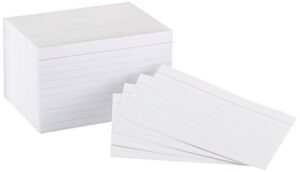 amazon basics heavy weight ruled lined index cards, white, 3×5 inch card, 300-count