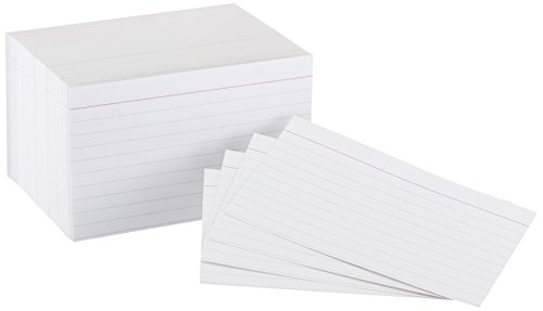 Amazon Basics Heavy Weight Ruled Lined Index Cards, White, 3x5 Inch Card, 300-Count
