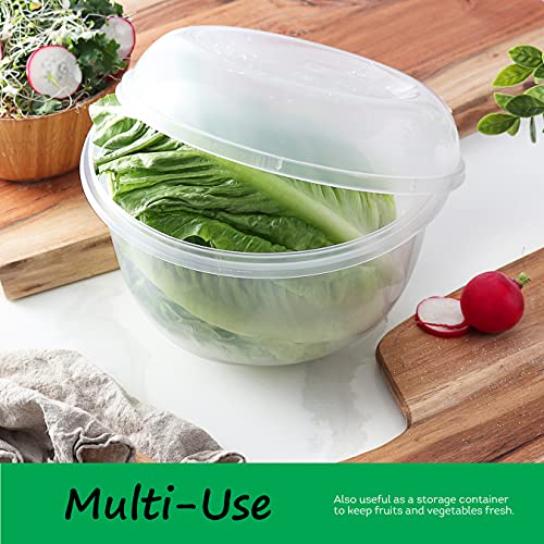 Tafura Lettuce Keeper for Fridge, Lettuce Crisper, Vegetable Saver with Cover, Lettuce Storage Container with Lid, Crisp and Fresh Greensaver, Salad Saver Box.