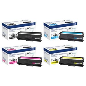 tn433 tn-433 toner cartridges – compatible toner replacement for brother 4-pack tn433bk tn433c tn433m tn433y tn-431 tn431 for mfc-l8900cdw hl-l8360cdw hl-l8260cdw mfc-l8610cdw hl-l8360cdwt printer