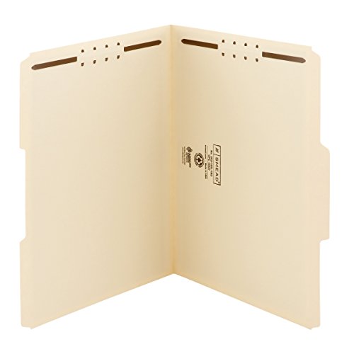 Smead Fastener File Folder, 2 Fasteners, Reinforced 1/3-Cut Tab, Letter Size, Manila, 50 per Box (14537)