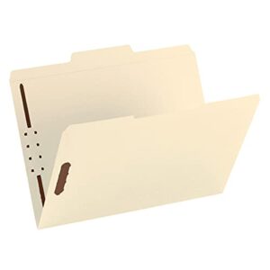 Smead Fastener File Folder, 2 Fasteners, Reinforced 1/3-Cut Tab, Letter Size, Manila, 50 per Box (14537)