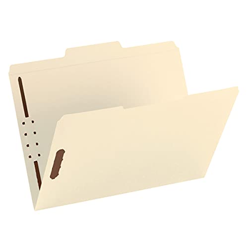 Smead Fastener File Folder, 2 Fasteners, Reinforced 1/3-Cut Tab, Letter Size, Manila, 50 per Box (14537)