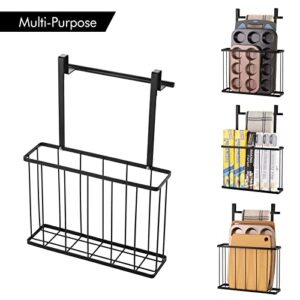 KES Cabinet Door Organizer with Towel Bar, Kitchen Cabinet Organizer with Towel Holder Cutting Board Organizer for Kitchen, Over The Cabinet Door Organize with Towel Rack Matte Black, KUR520-BK