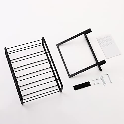 KES Cabinet Door Organizer with Towel Bar, Kitchen Cabinet Organizer with Towel Holder Cutting Board Organizer for Kitchen, Over The Cabinet Door Organize with Towel Rack Matte Black, KUR520-BK