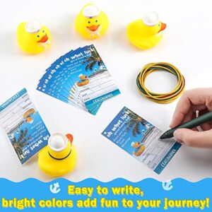 Duck Tag Cruise Kits Includes Rubber Sailing Ducks for Cruise Ships, Duck Tag Cruise Ducking Game Carnival Rubber Duck Duck Tag Card and Rubber Bands for Hiding Carnival (60)