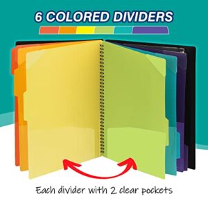 H4D 12 Pocket Poly Project Organizer, Spiral Multi Pocket Folder Organizer with Pockets, Multi-Subject Folder Notebook, Letter Size