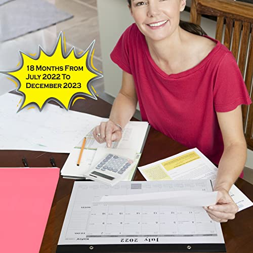 Kinfira Desk Calendar 2023 17" x 12" - Sturdy Desktop Calendars Runs until December 2023 Thick Desk / Wall Calendar with Plenty Writing Space