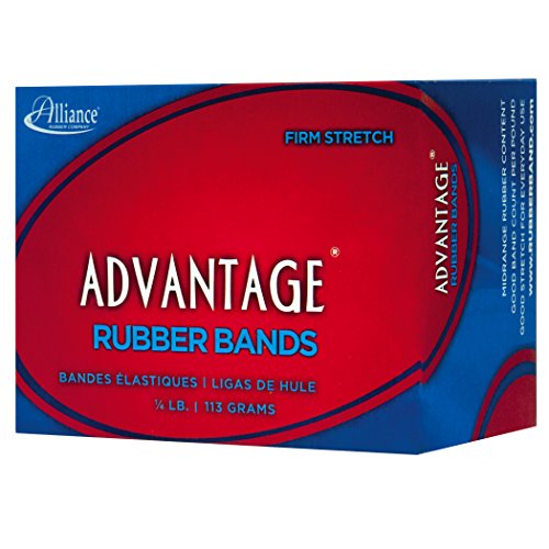 Alliance Rubber 26649 Advantage Rubber Bands Size #64, 1/4 lb Box Contains Approx. 80 Bands (3 1/2" x 1/4", Natural Crepe)