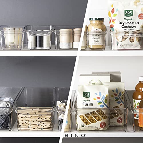 BINO | Plastic Storage Bins, Large | THE CURVE COLLECTION | Multi-Use Organizer Bins | Built-In Handle | BPA-Free | Pantry Organization | Home Organization | Fridge Organizer | Freezer Organizer