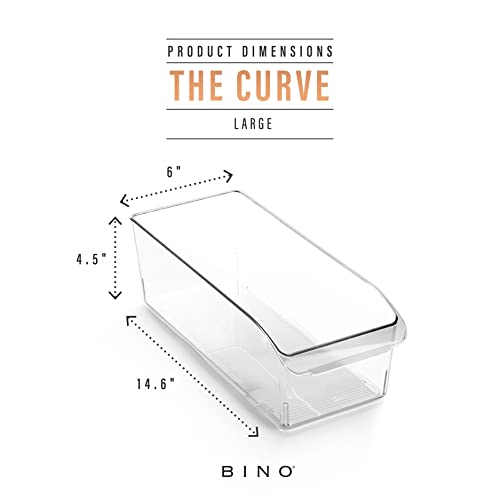 BINO | Plastic Storage Bins, Large | THE CURVE COLLECTION | Multi-Use Organizer Bins | Built-In Handle | BPA-Free | Pantry Organization | Home Organization | Fridge Organizer | Freezer Organizer