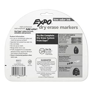 Expo Low Odor Dry Erase Markers, Fine Tip, Assorted Colors, 12 Count