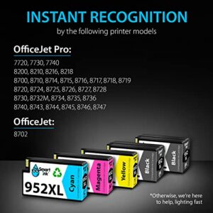 Smart Ink Compatible Ink Cartridge Replacement for HP 952XL 952 XL (5 Combo Pack) to use with OfficeJet Pro 8710 8720 8740 8715 8210 7740 7720 8700 8730 8725 (2 Black, Cyan, Magenta, Yellow)