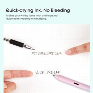 WRITECH Retractable Gel Ink Pens: 8ct Black Ink 0.5mm Fine Point Tip Pen Comfort Grip Smooth Writing with Aesthetic Gradient Color Barrel for Journaling Note Taking Sketching No Bleed & Smear