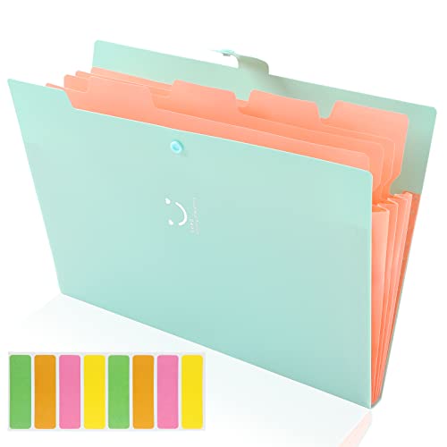 Animusphere A4 File Folders Accordion File Organizer Folders with Pockets Aesthetic Paper Organizer Folder for School Office (Jade)