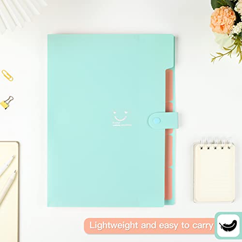 Animusphere A4 File Folders Accordion File Organizer Folders with Pockets Aesthetic Paper Organizer Folder for School Office (Jade)